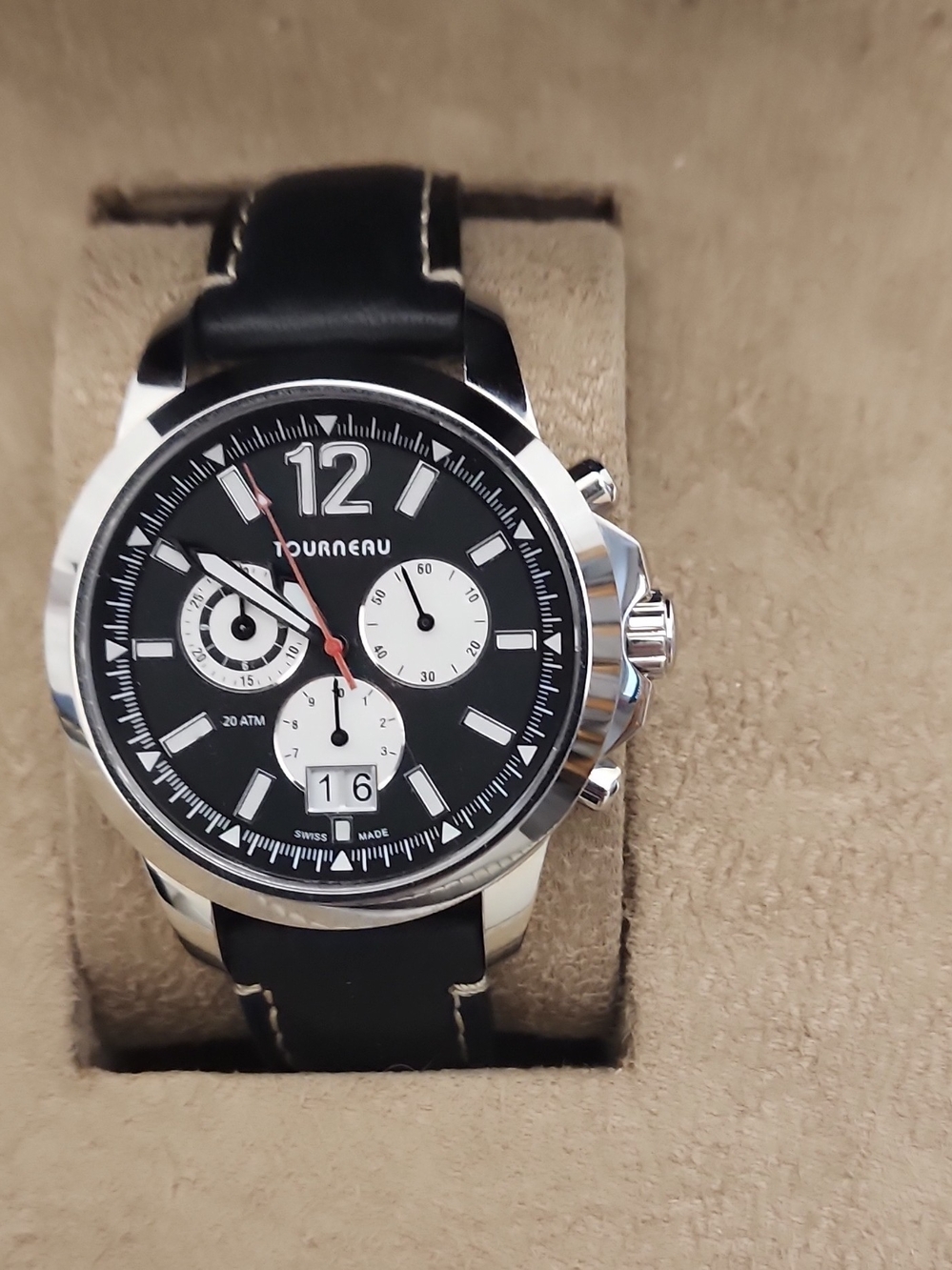 T.J.Maxx Black and Silver Men's Chronograph Watch